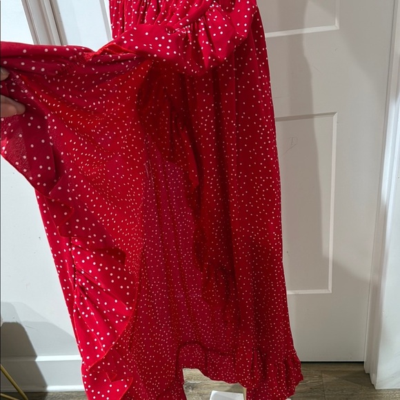SHEIN Size XS Red Polka Dot Maxi Dress - Picture 6 of 12